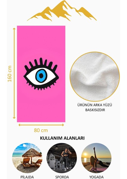 Dijital Baskı Plaj Deniz Havlusu Göz Desenli Peştamal HVL0199 fırsatları