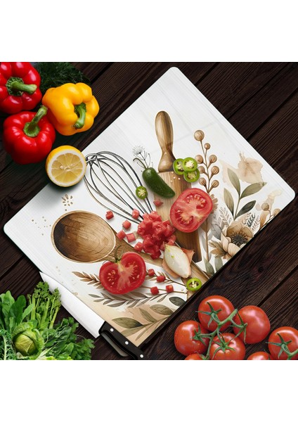 Cam Kesme Tahtası ve Sunumluk Kitchenware Desenli 30 x 40 cm fiyatları