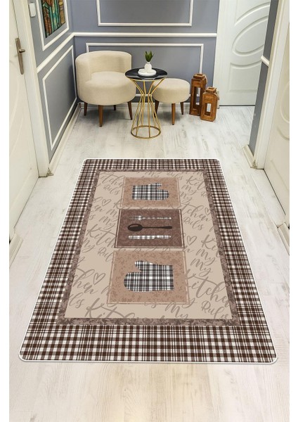 Parlak Kadife Kumaş Dijital Baskı Dot Kaymaz Tabanlı Mutfak Halısı H0062 fiyatları