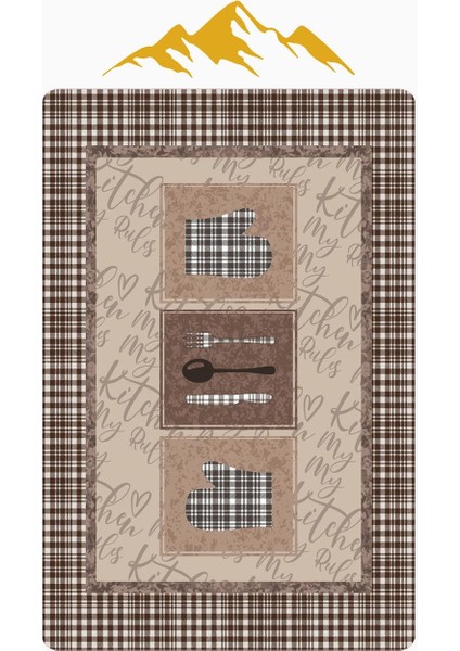 Parlak Kadife Kumaş Dijital Baskı Dot Kaymaz Tabanlı Mutfak Halısı H0062 modelleri