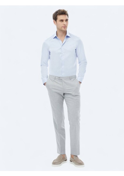 Mavi Düz Slim Fit Dokuma Klasik %100 Pamuk Gömlek indirimleri