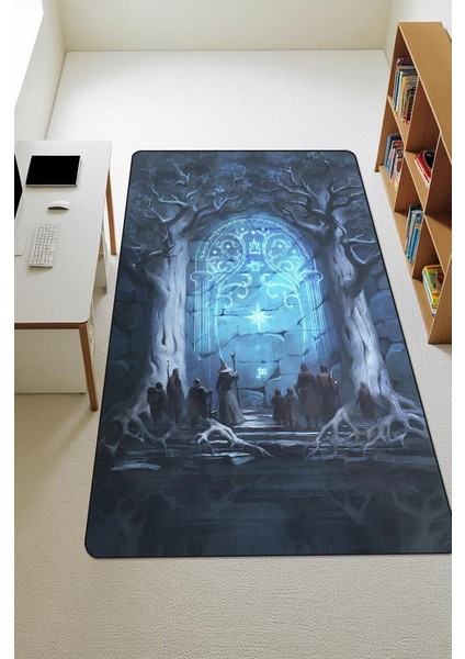 Parlak Kadife Kumaş Dijital Baskı Dot Kaymaz Tabanlı Çocuk ve Genç Odası Halısı H0537