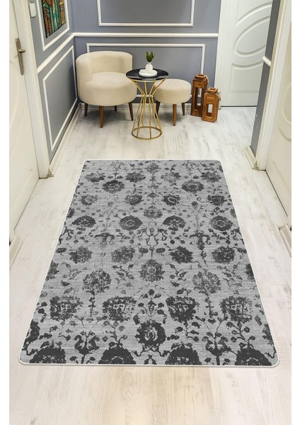 Parlak Kadife Kumaş Vıntage Dijital Baskı Dot Kaymaz Tabanlı Halı H0825