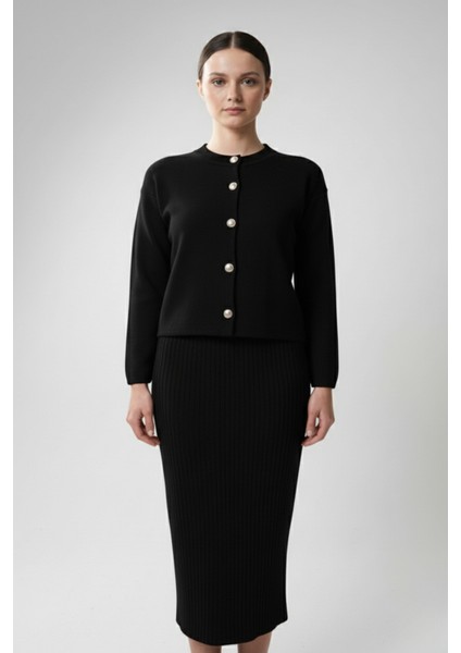 Kadın Hırka Elbise Ikili Takım - Siyah indirimleri