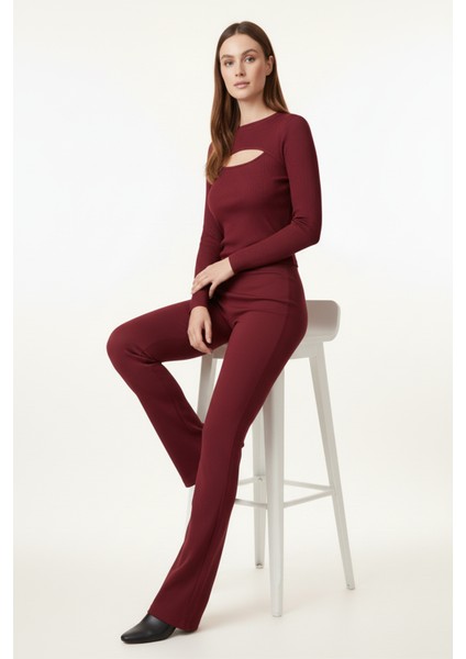 Kadın Kırmızı Göğüs Pencere Ikili Takım indirimleri