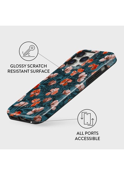 Iphone Uyumlu Burga Çift Tabanlı Dayanıklı No Rain No Flowers Desenli Kılıf modelleri