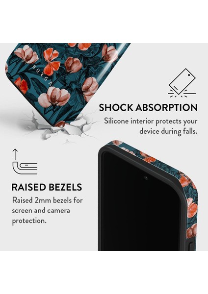 Iphone Uyumlu Burga Çift Tabanlı Dayanıklı No Rain No Flowers Desenli Kılıf fırsatları