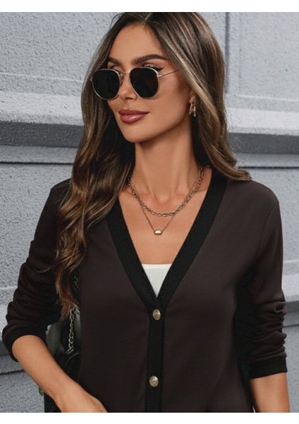 Kadın Uzun Kollu Cepli Önden Düğmeli Uzun Modal Ceket Hırka fiyatları