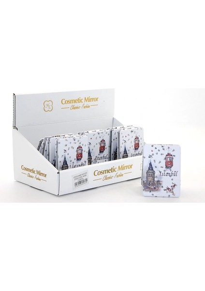 Taşlı Istanbul Tasarımı El Aynası Ince LIV611