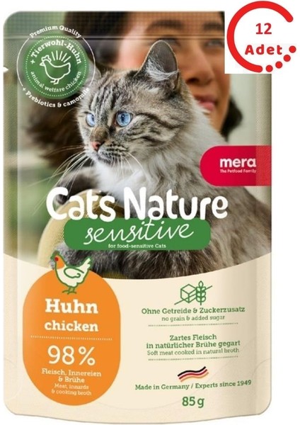 Cats Nature Tavuklu Yetişkin Kedi Yaş Maması 85 gr x 12 Adet