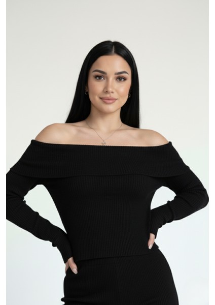 Kadın Madonna Yaka Siyah Alt Üst Takım indirimleri