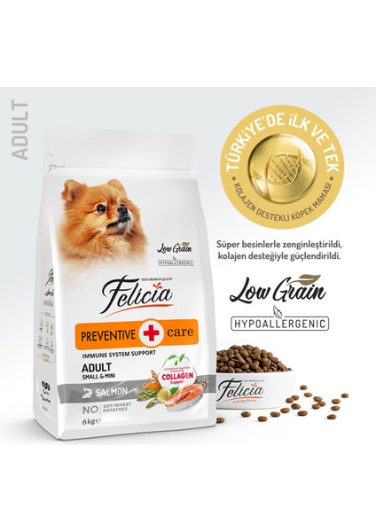 Kolajen Destekli Hipoalerjenik Somonlu Yetişkin Küçük Irk Köpek Maması 3 Kg.