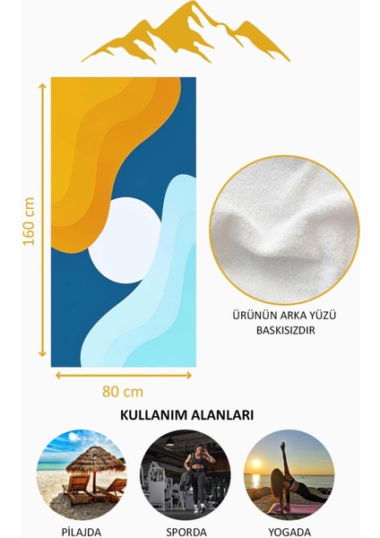 Dijital Baskı Plaj Deniz Havlusu Soyut Desenli Peştamal HVL0158 fırsatları