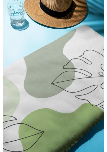 Dijital Baskı Plaj Deniz Havlusu Yaprak Desenli Peştamal HVL0184 fiyatları