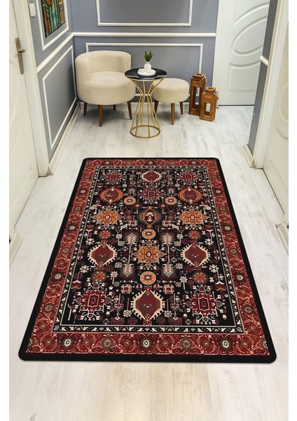 Vintage Desen Dijital Baskı Kaymaz Taban Halı H1049