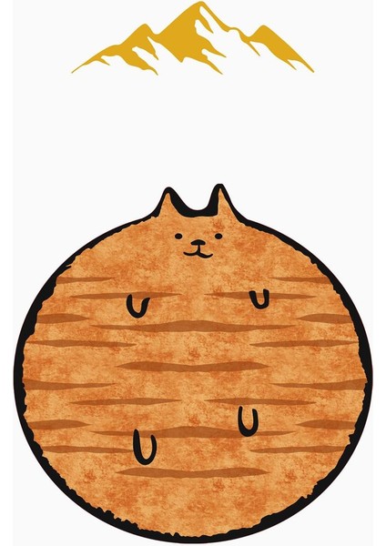 Kedi Desenli Yuvarlak Dijital Baskı Kaymaz Tabanlı Halı H0394 modelleri