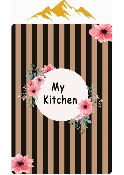 My Kitchen Desenli Dijital Baskı Kaymaz Taban Mutfak Halısı H0045 modelleri