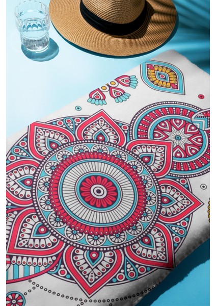 Dijital Baskı Plaj Deniz Havlusu Mandala Desenli Peştamal HVL0150 fiyatları