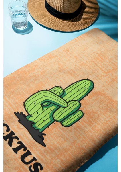 Dijital Baskı Plaj Deniz Havlusu Kaktus Desenli Peştamal HVL0197 fiyatları