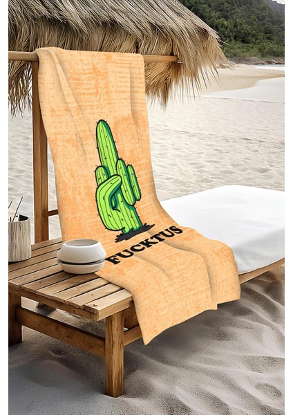 Dijital Baskı Plaj Deniz Havlusu Kaktus Desenli Peştamal HVL0197 modelleri