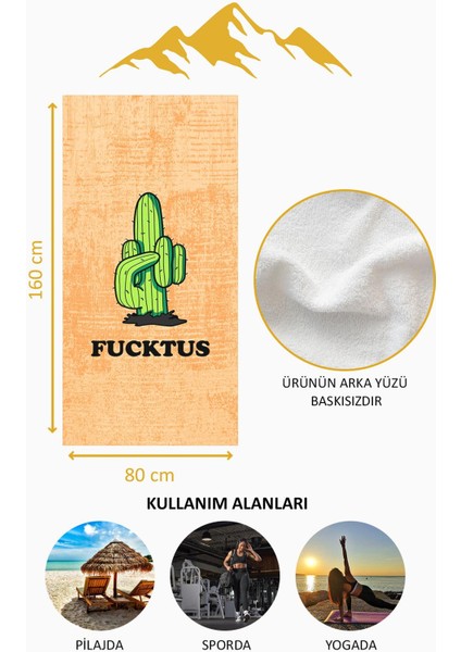 Dijital Baskı Plaj Deniz Havlusu Kaktus Desenli Peştamal HVL0197 fırsatları