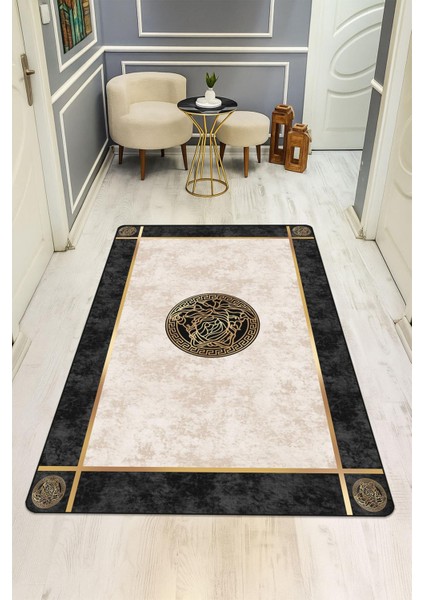 Modern Desenli Dijital Baskı Kaymaz Taban Halı H0857