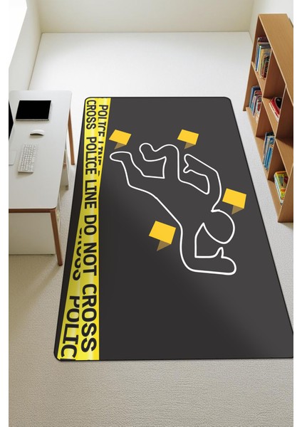 Modern Desenli Dijital Baskı Kaymaz Taban Halı H1024