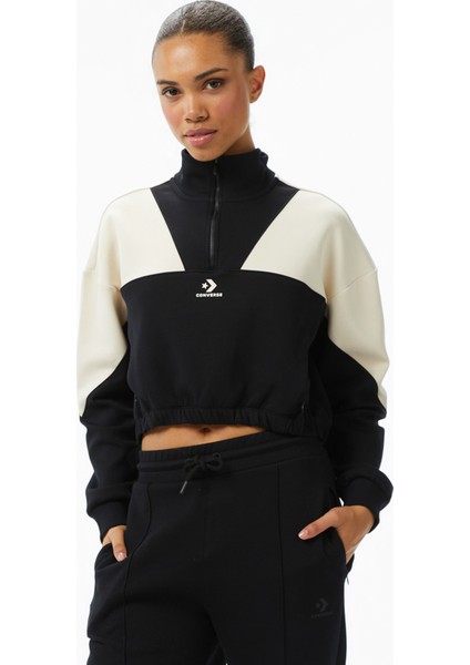 Crop Kadın Siyah SWEATSHIRT.001