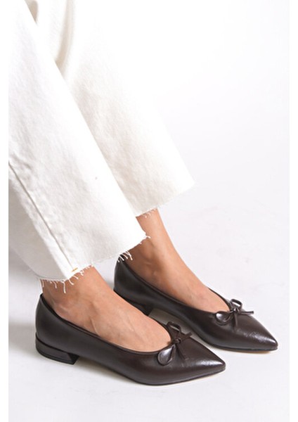 Kadın Sivri Burun Babet 0012502 Kahverengi Cilt