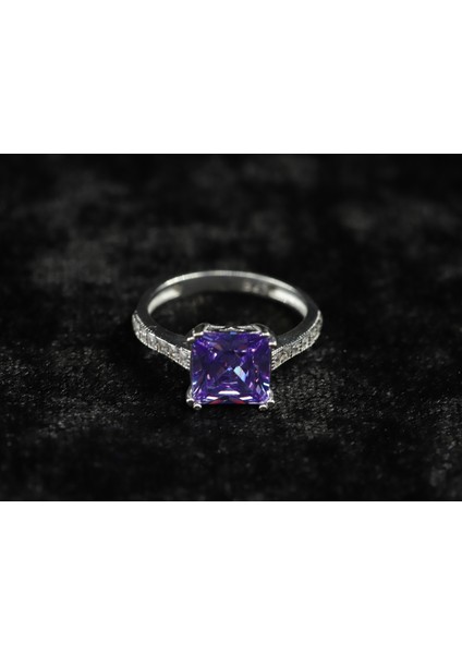 Kare Tektaş Kadın Yüzük, Mor Tektaş Gümüş Yüzük, Mor Tektaş Kadın Yüzük fırsatları