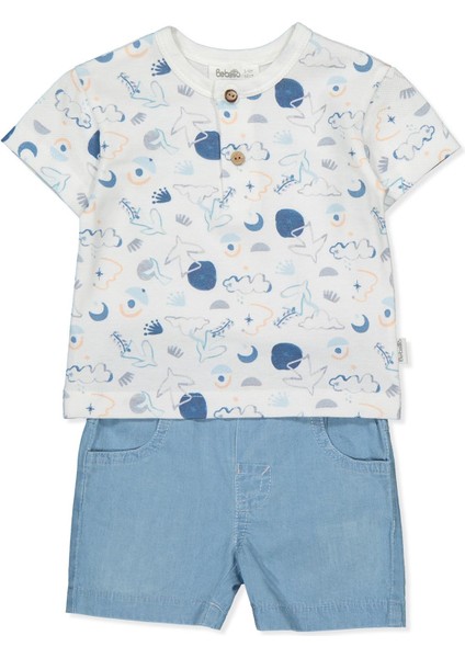 Tencel Şort 2li Takım (Outsıde The World) Mavi