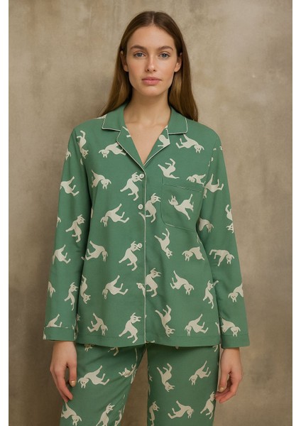 Mint Deer Uzun Kollu Pijama