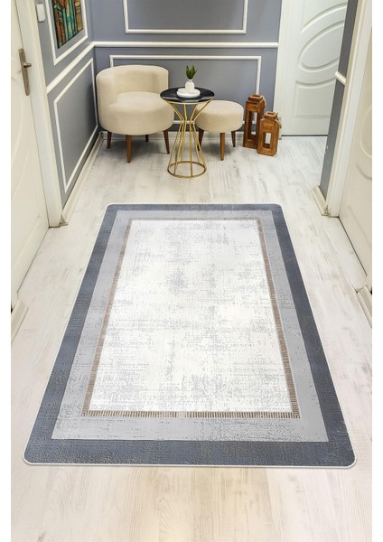 Parlak Kadife Kumaş Dijital Baskı Modern Desenli Dot Kaymaz Tabanlı Halı H1075