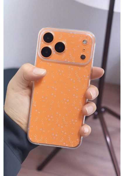 iPhone 17 Pro Uyumlu Şeffaf Çiçek Desenli Yumuşak Kamera Korumalı Silikon Kılıf