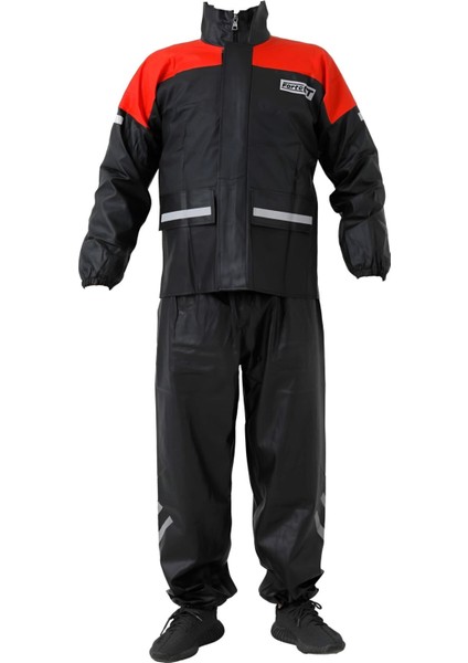 1134 Kırmızı Yağmurluk Cepli Alt Üst Takım M