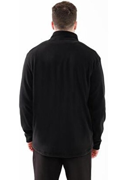 Cedric Erkek Yarım Fermuarlı Ince Polar Sweatshirt Siyah fırsatları