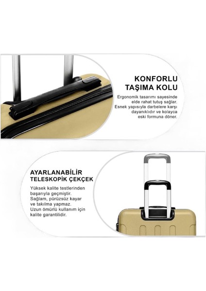 Abs Valiz Seti 3’lü – Kabin Boy, Orta Boy, Büyük Boy – 360° Çift Tekerlek – Darbeye Dayanıklı Sert Bavul – Hafif & Güvenli Kilit Sistemi indirimleri