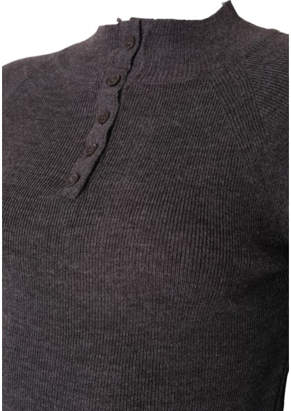 Kadın Düğmeli Triko Body