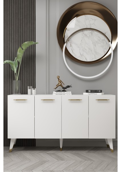 8224-128DD KB150 Konsol,tv Ünitesi Beyaz-Altın