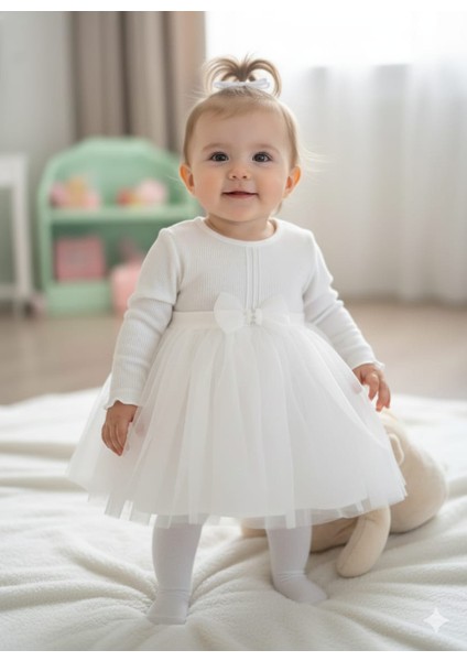 Laura Baby Kız Bebek Çocuk Fiyonklu Tül Elbise