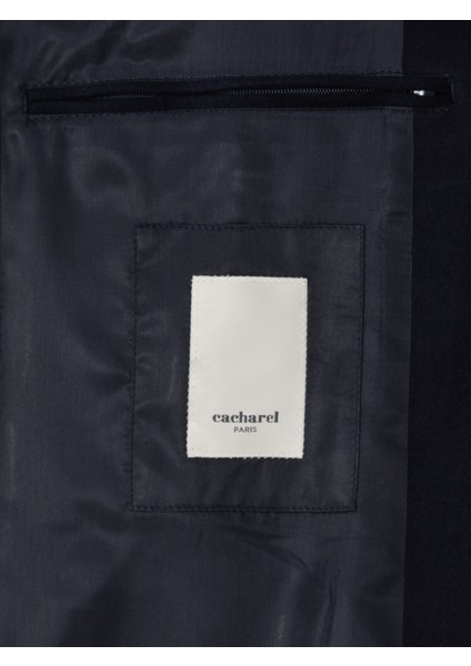 Erkek Lacivert Slim Fit %100 Kaşmir Palto 50314889-VR033