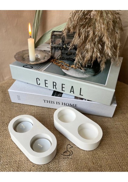 Dairesel Tealight Mumluk/şamdanlık 2’li 14-7 cm