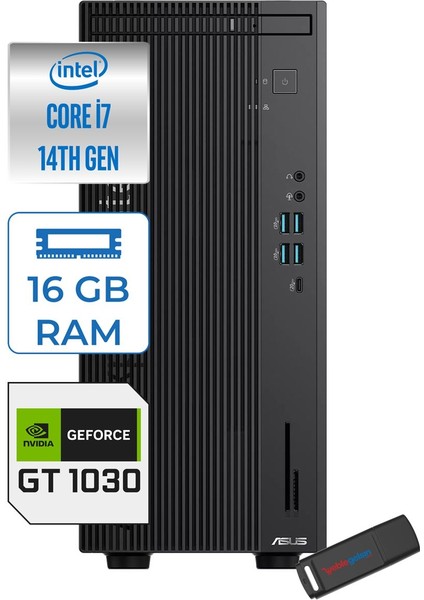 Expertcenter D9 D901MDR Intel® Core™ I7-14700 16GB Ddr5 256GB SSD 4GB/GT1030 WIN11PRO Mini Tower Masaüstü Bilgisayar 714700097021P01+ZETTAUSBBELLEK