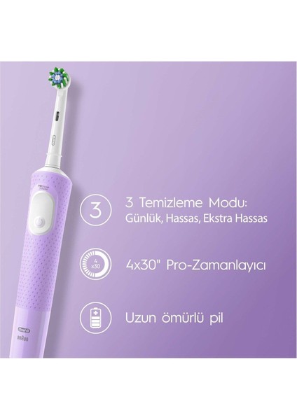 Şarjlı Elektrikli Diş Fırçası Vitality Pro Lila +Oral-B Pro Onarım 50ML Diş Macunu modelleri