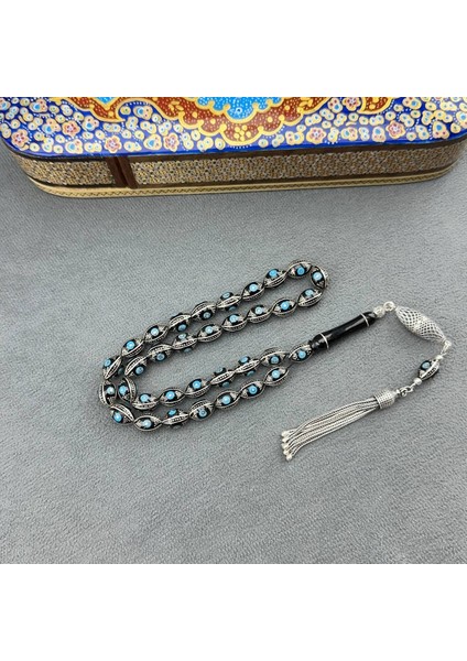 Türker Kızılelma Firuze Işlemeli Oltu Taşı Tespih