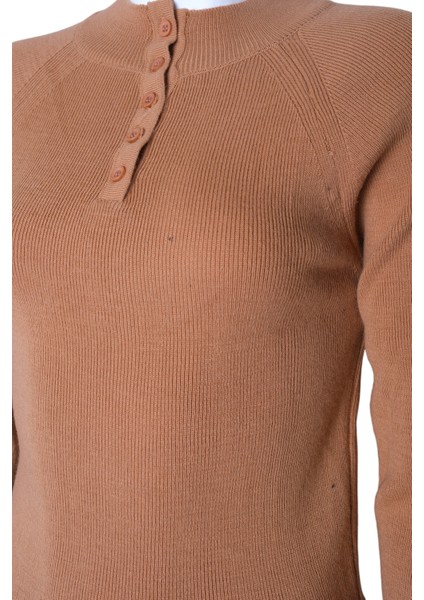 Kadın Düğmeli Triko Body