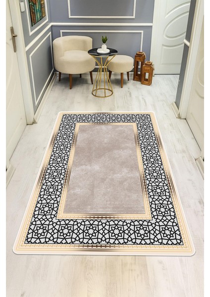 Modern Desenli Dijital Baskı Kaymaz Taban Halı H0165