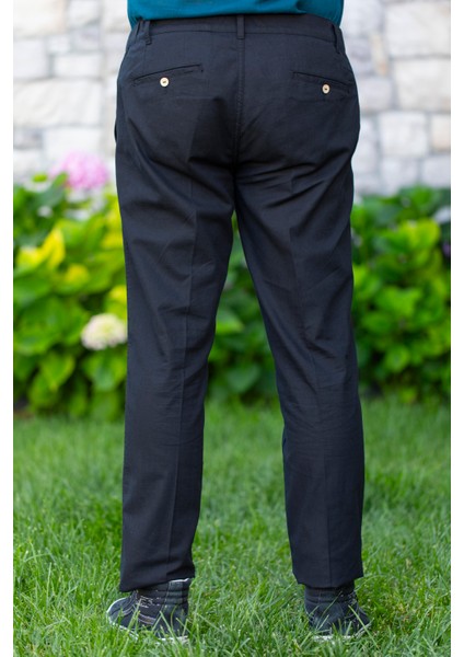 Flamlı Pamuk Düğmeli Erkek Yazlık Pantolon Siyah Syh fiyatları