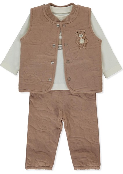 Kapitone Yelek 3lü Takım (Bearısh) Kahverengi