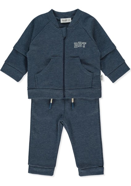 Üç Ip Kapşonlu Hırka 2li Takım (Bebetto Boy Team) Lacivert